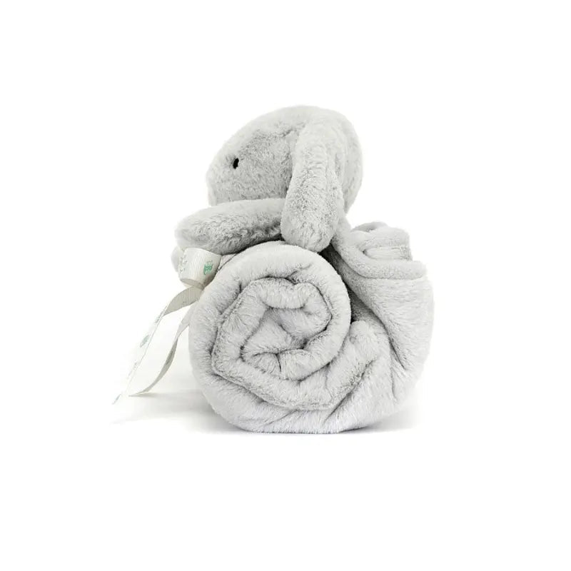 Bashful Silver (Grey) Bunny Blankie - Ziya Blue