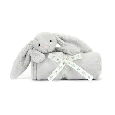 Bashful Silver (Grey) Bunny Blankie - Ziya Blue
