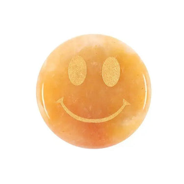 Be Brave Yellow Jade Happy Face Crystal - Ziya Blue