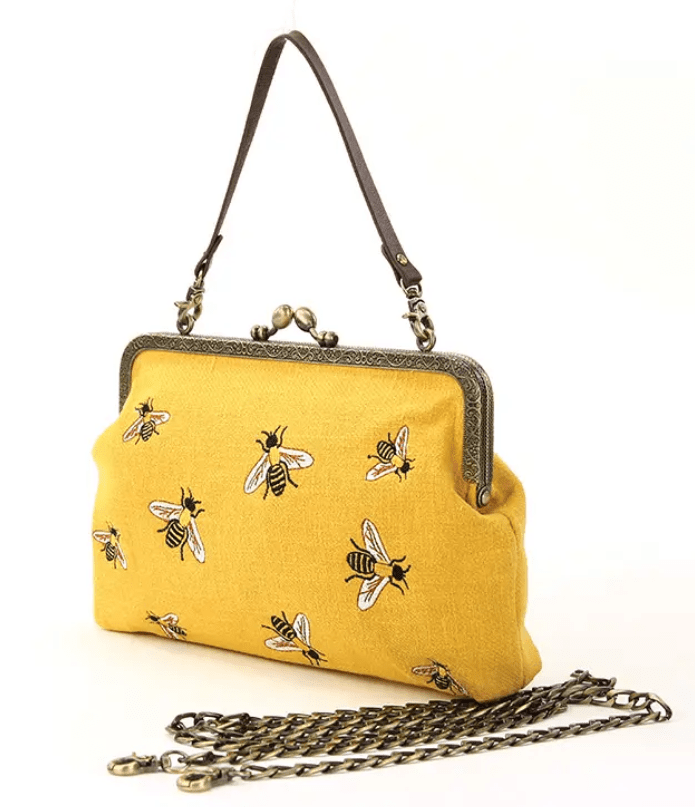 Bees Kisslock Bag 🐝✨ - Ziya Blue