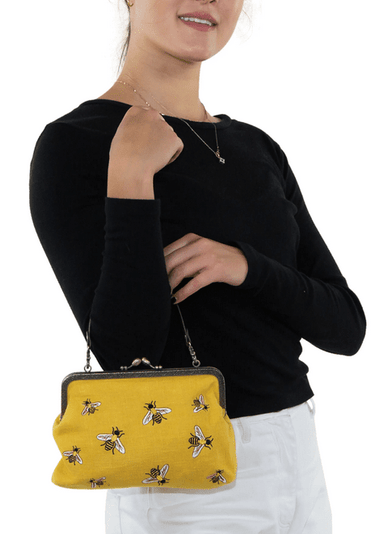 Bees Kisslock Bag 🐝✨ - Ziya Blue