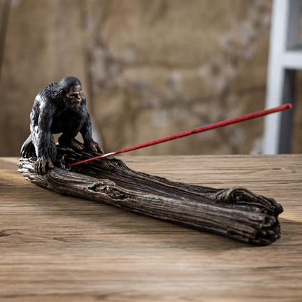 Bigfoot on Log Incense Burner - Ziya Blue