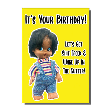 Birthday Lets Get Shit Faced Greetings Card - Ziya Blue