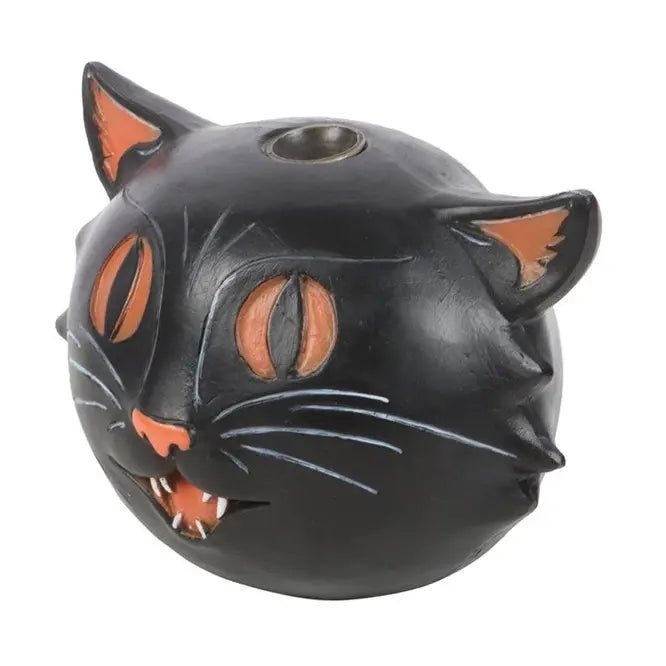Black Cat Backflow Incense Burner - Ziya Blue