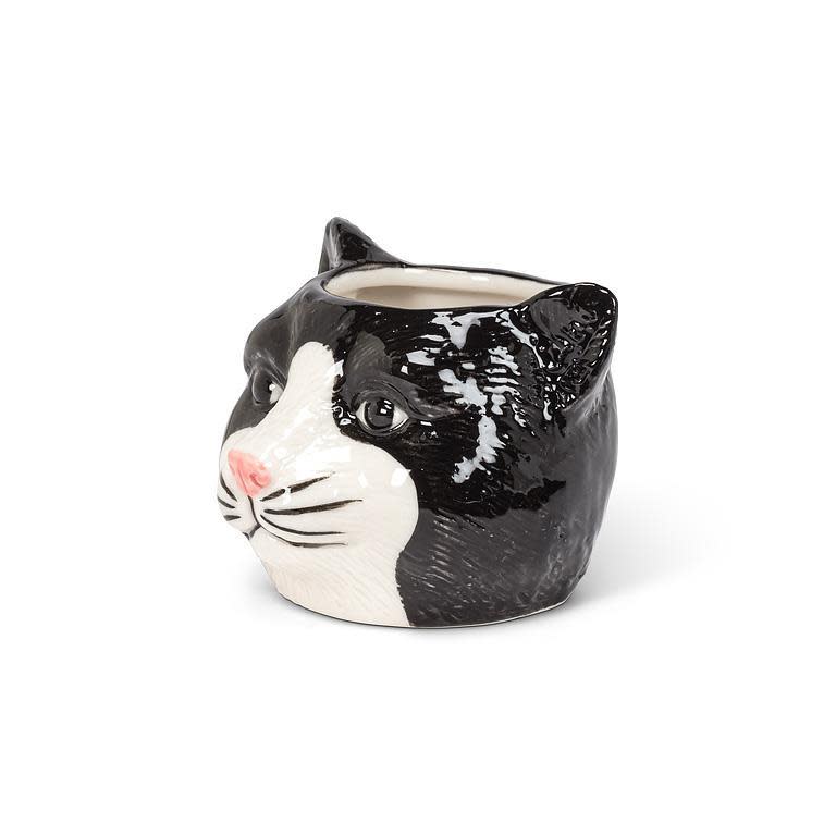 Black Cat Head Planter - Ziya Blue