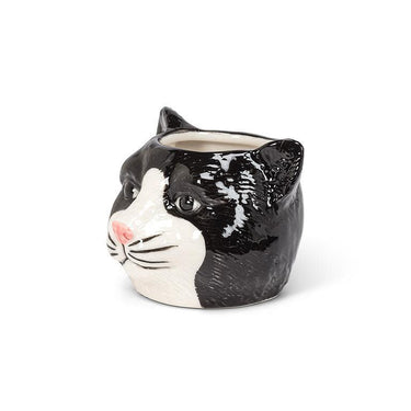 Black Cat Head Planter - Ziya Blue