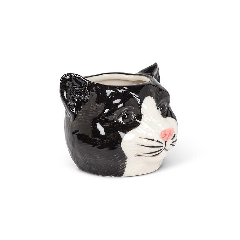 Black Cat Head Planter - Ziya Blue