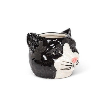 Black Cat Head Planter - Ziya Blue