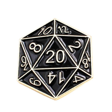 Black D20 Enamel Pin - Ziya Blue