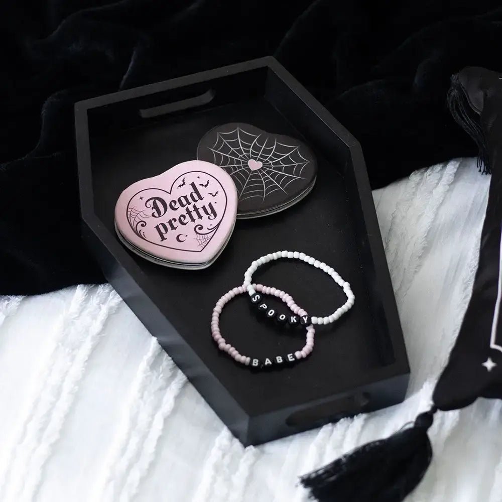 Black Gothic Coffin Shaped Gothic Trinket Tray - Ziya Blue