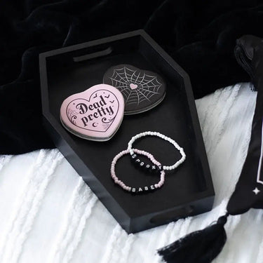 Black Gothic Coffin Shaped Gothic Trinket Tray - Ziya Blue