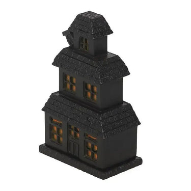 Black Haunted House Incense Cone Holder - Ziya Blue