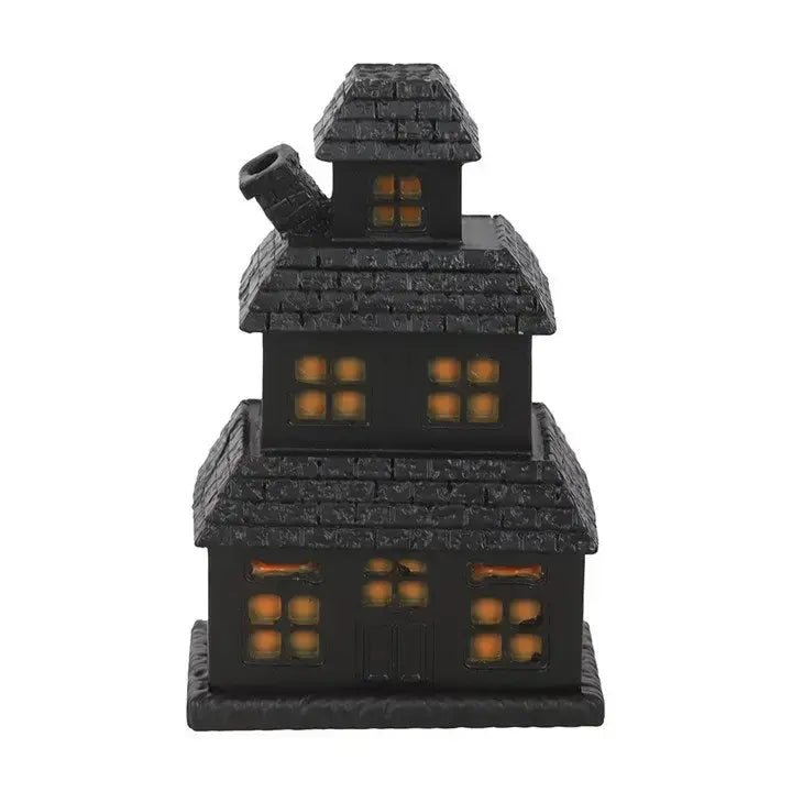 Black Haunted House Incense Cone Holder - Ziya Blue