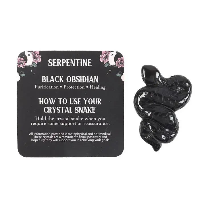 Black Obsidian Crystal Snake - Ziya Blue