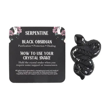 Black Obsidian Crystal Snake - Ziya Blue