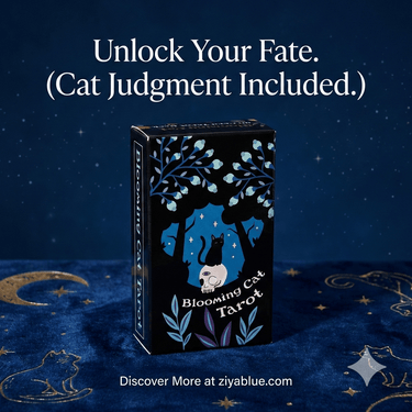 Blooming Cat Tarot: 90 - Card Deck for Mystical Feline Lovers - Ziya Blue