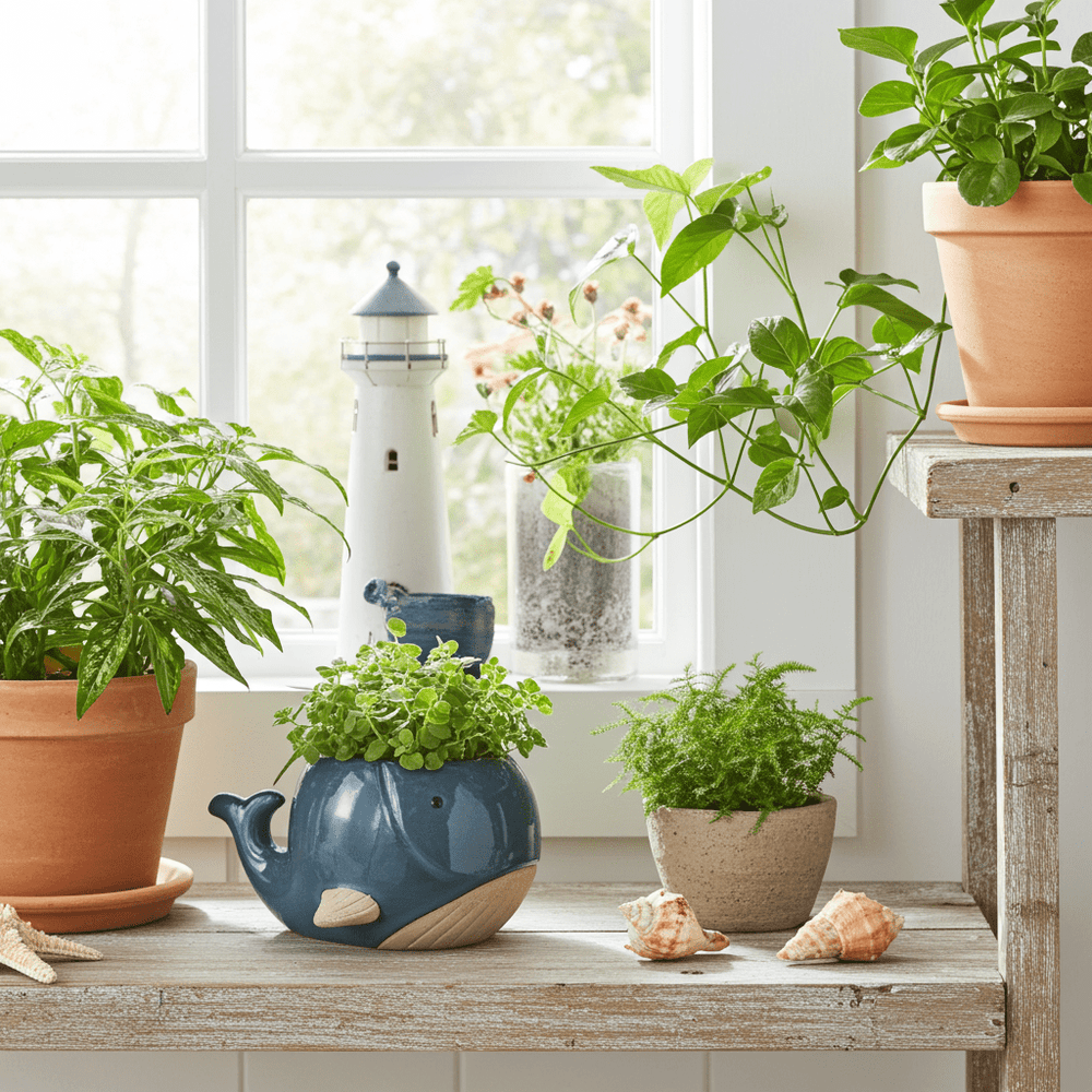 Blue Whale Planter - Ziya Blue