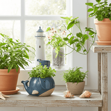 Blue Whale Planter - Ziya Blue