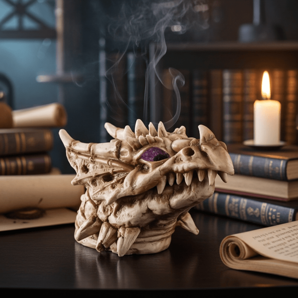 Bone Dragon Head Incense Burner - Ziya Blue