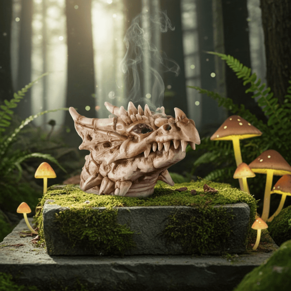 Bone Dragon Head Incense Burner - Ziya Blue