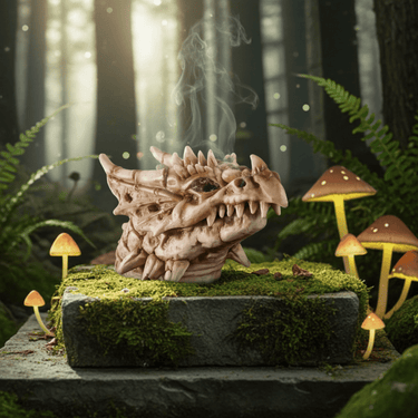 Bone Dragon Head Incense Burner - Ziya Blue