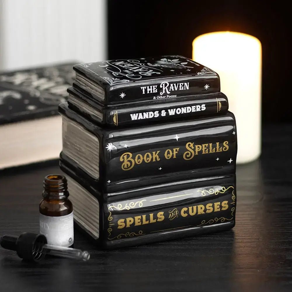 Book of Spells Gothic Oil Burner and Wax Warmer - Ziya Blue