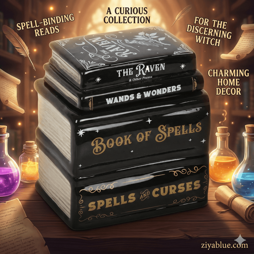 Book of Spells Gothic Oil Burner and Wax Warmer - Ziya Blue