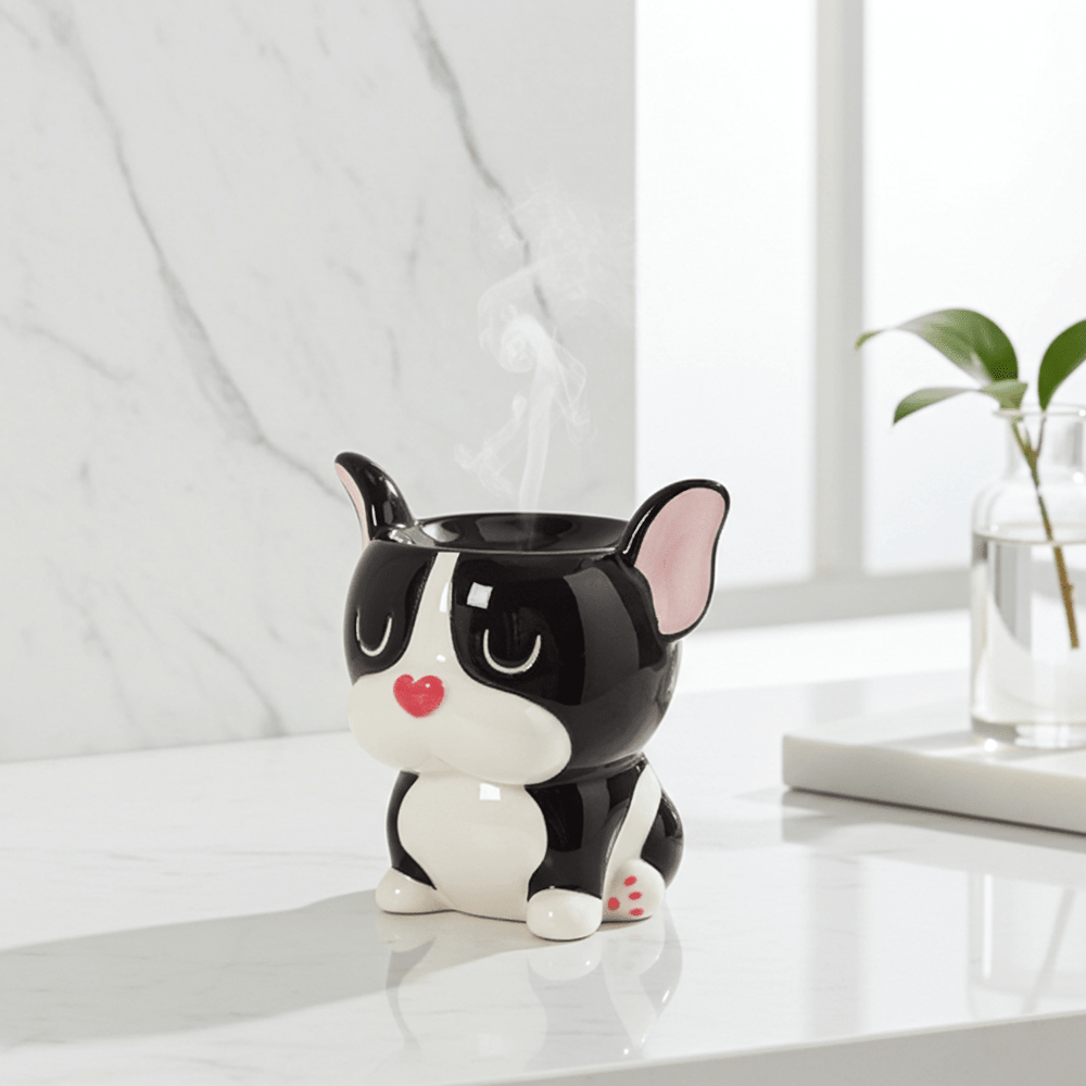 Boston Terrier Dog Oil Warmer - Ziya Blue