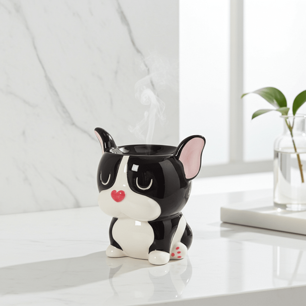 Boston Terrier Dog Oil Warmer - Ziya Blue