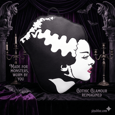 Bride of Frankenstein Head Shaped Backpack - Ziya Blue