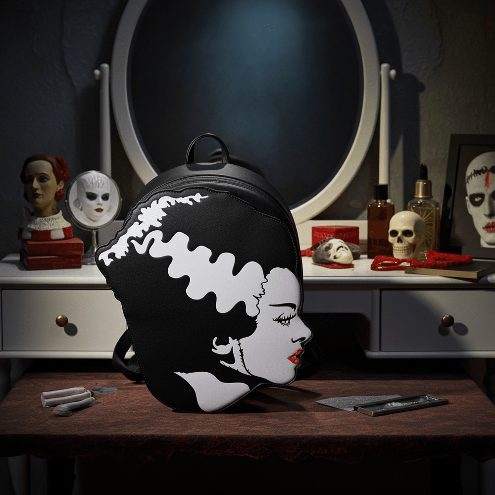 Bride of Frankenstein Head Shaped Backpack - Ziya Blue