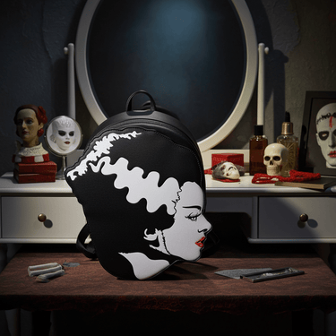 Bride of Frankenstein Head Shaped Backpack - Ziya Blue