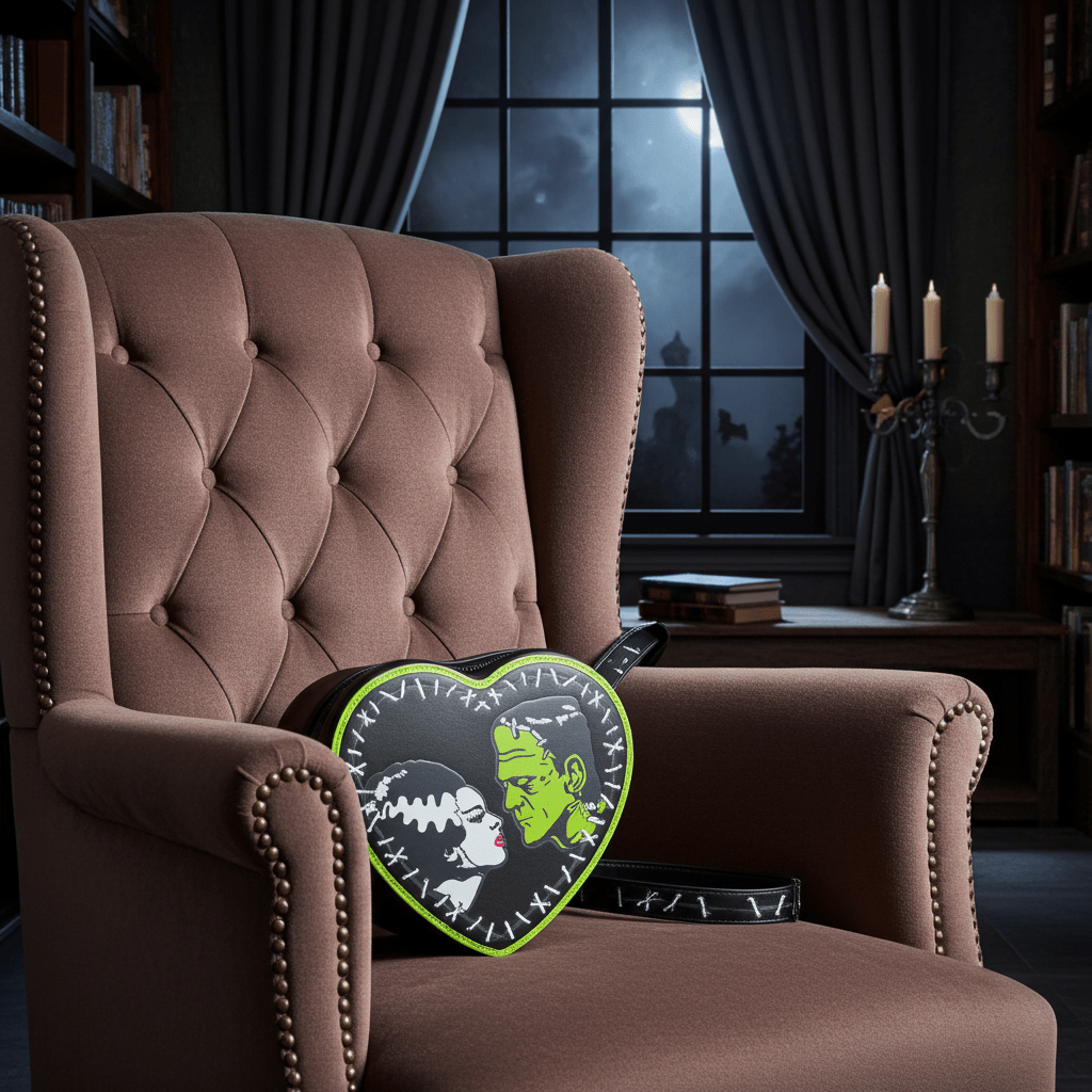 Bride of Frankenstein Stitch Heart Bag - Limited Edition - Ziya Blue