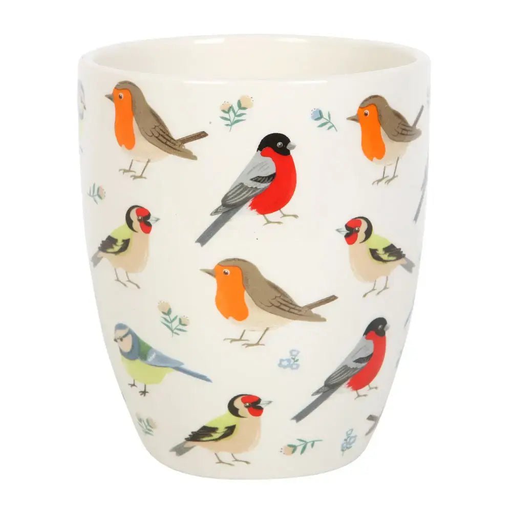 British Garden Birds Ceramic Plant Pot - Ziya Blue