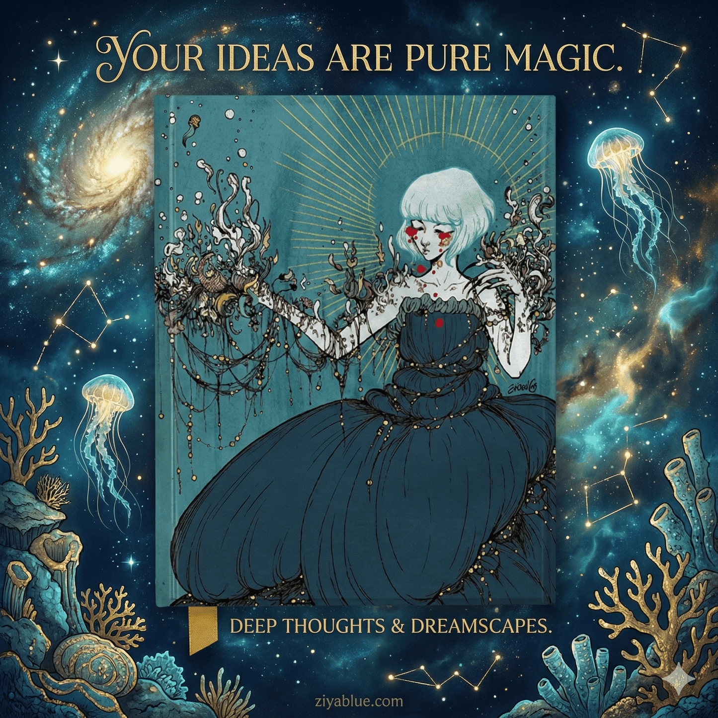 Broci: Cold Spring in Bloom Foiled Journal 🌸✨ - Ziya Blue