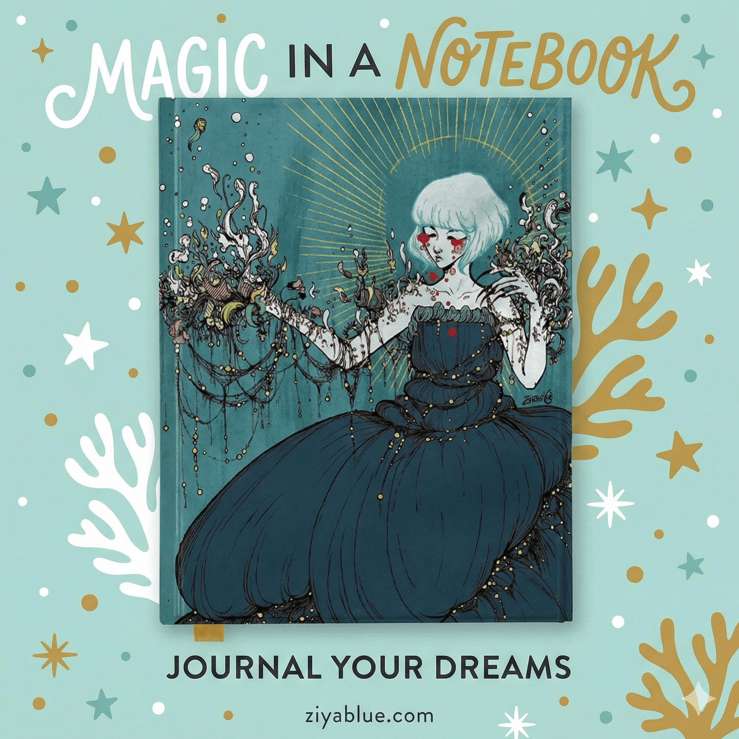 Broci: Cold Spring in Bloom Foiled Journal 🌸✨ - Ziya Blue