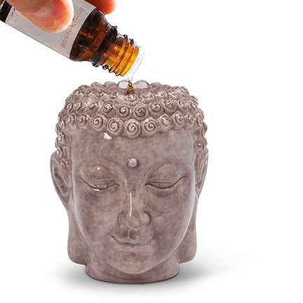 Buddha Head Stone Oil burner - Ziya Blue