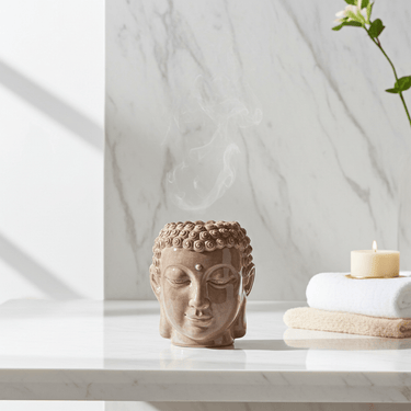 Buddha Head Stone Oil burner - Ziya Blue