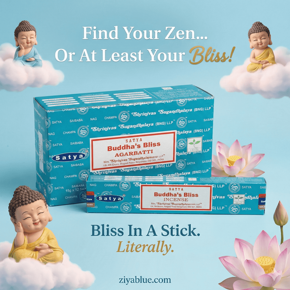 Buddha's Bliss Incense Sticks (15 g) 🧘‍♂️✨ - Ziya Blue