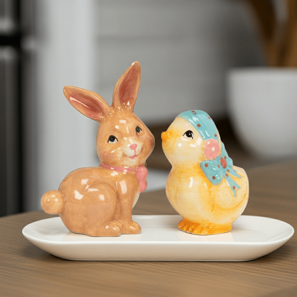 Bunny & Chick Salt and Pepper Set - Ziya Blue