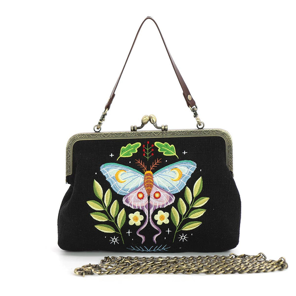 Butterfly Vintage Kisslock Bag - Ziya Blue