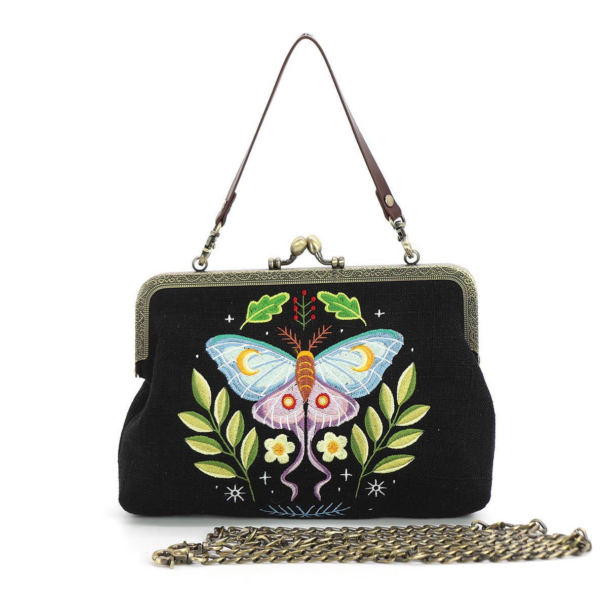 Butterfly Vintage Kisslock Bag - Ziya Blue