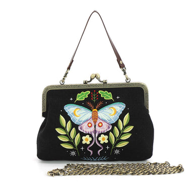 Butterfly Vintage Kisslock Bag - Ziya Blue