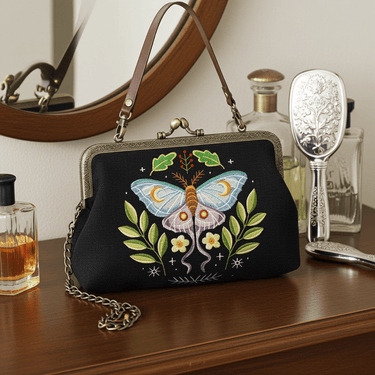 Butterfly Vintage Kisslock Bag - Ziya Blue