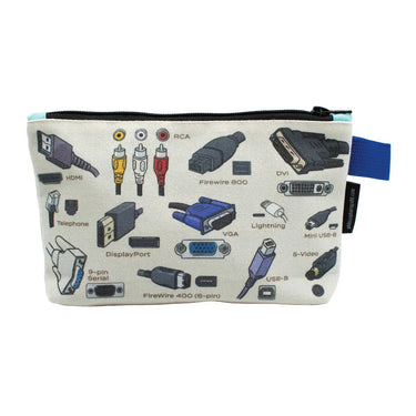 Cables and Ports Zipper Bag - Ziya Blue