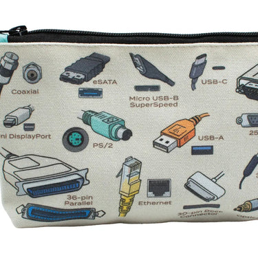 Cables and Ports Zipper Bag - Ziya Blue