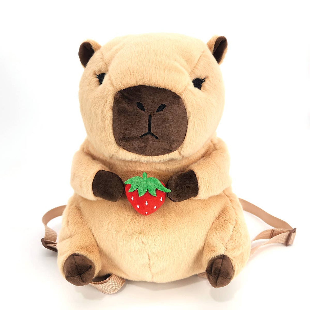 Capybara Furry Plush Backpack - Ziya Blue