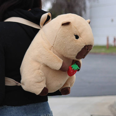 Capybara Furry Plush Backpack - Ziya Blue