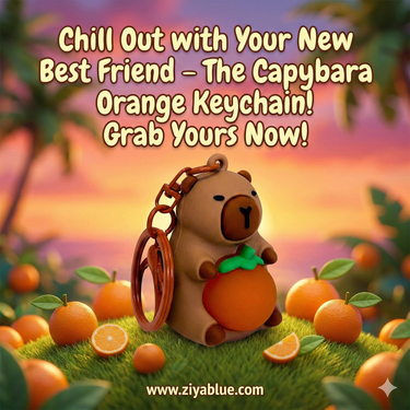 Capybara LED Keychain – The Chillest Light - Up Buddy - Ziya Blue
