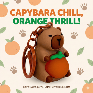 Capybara LED Keychain – The Chillest Light - Up Buddy - Ziya Blue